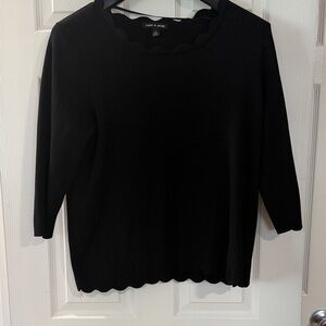 Cable & Gauge Black Crew Neck Sweater
